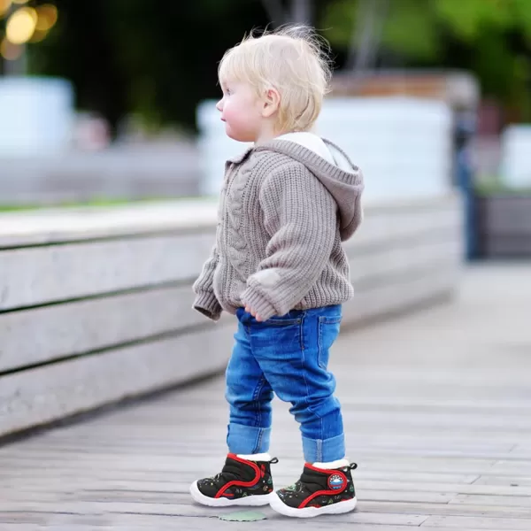LeIsfIt Toddler Boots Girls Boys Winter Boots Cozy Fleece Snow Boots Indoor Outdoor Warm Shoes