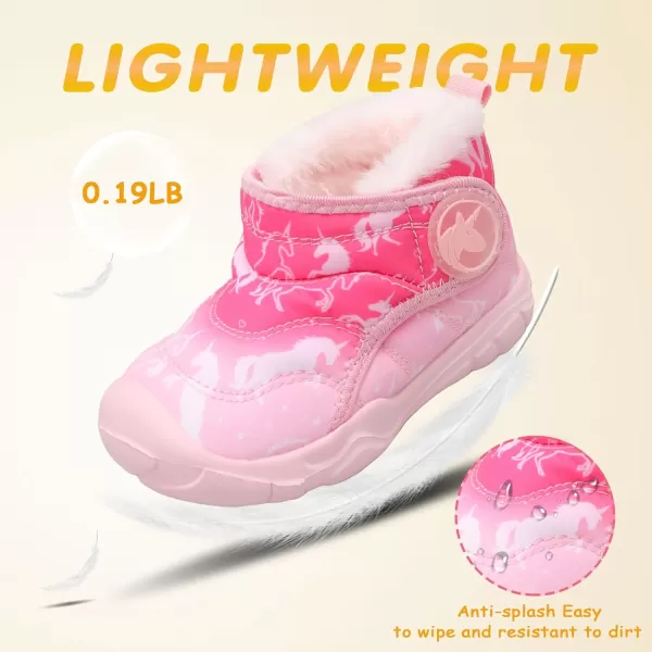 LeIsfIt Toddler Boots Girls Boys Winter Boots Cozy Fleece Snow Boots Indoor Outdoor Warm Shoes