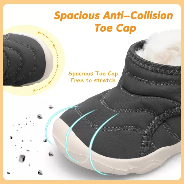 LeIsfIt Toddler Boots Girls Boys Winter Boots Cozy Fleece Snow Boots Indoor Outdoor Warm Shoes