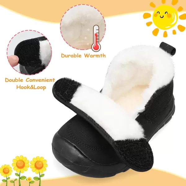 LeIsfIt Toddler Boots Girls Boys Winter Boots Cozy Fleece Snow Boots Indoor Outdoor Warm Shoes