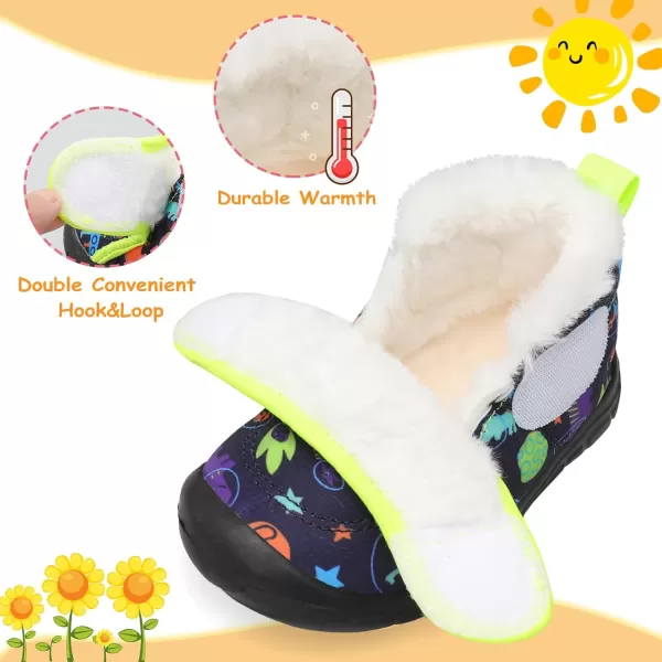 LeIsfIt Toddler Boots Girls Boys Winter Boots Cozy Fleece Snow Boots Indoor Outdoor Warm Shoes