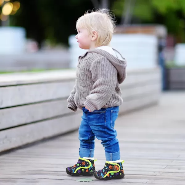 LeIsfIt Toddler Boots Girls Boys Winter Boots Cozy Fleece Snow Boots Indoor Outdoor Warm Shoes