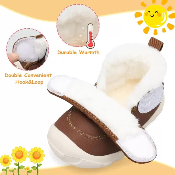 LeIsfIt Toddler Boots Girls Boys Winter Boots Cozy Fleece Snow Boots Indoor Outdoor Warm Shoes