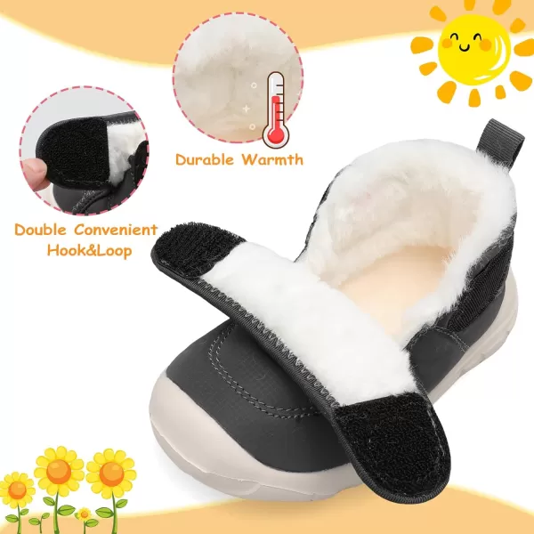 LeIsfIt Toddler Boots Girls Boys Winter Boots Cozy Fleece Snow Boots Indoor Outdoor Warm Shoes