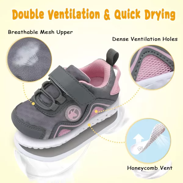 LeIsfIt Toddler Shoes Boys Girls Sneakers Kids Barefoot Walking Shoes Lightweight Mesh Tennis Shoes