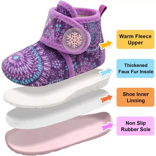 LeIsfIt Toddler Slippers Boys Girls House Slippers Kids Winter Boots Warm Lightweight House Shoes with Non-Slip Sole
