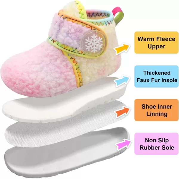 LeIsfIt Toddler Slippers Boys Girls House Slippers Kids Winter Boots Warm Lightweight House Shoes with Non-Slip Sole