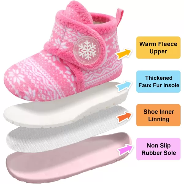LeIsfIt Toddler Slippers Boys Girls House Slippers Kids Winter Boots Warm Lightweight House Shoes with Non-Slip Sole