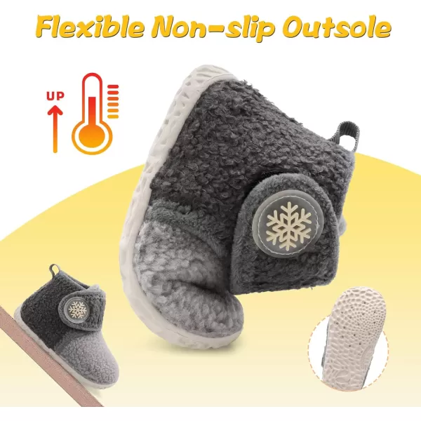 LeIsfIt Toddler Slippers Boys Girls House Slippers Kids Winter Boots Warm Lightweight House Shoes with Non-Slip Sole