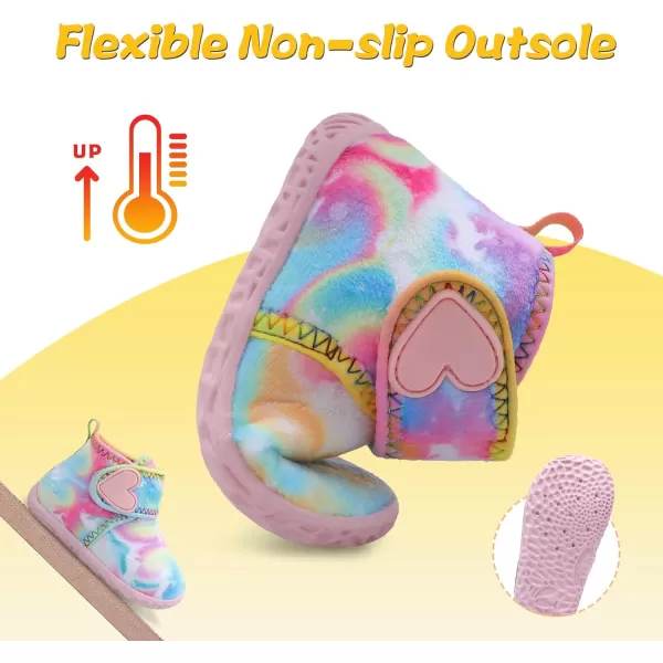 LeIsfIt Toddler Slippers Boys Girls House Slippers Kids Winter Boots Warm Lightweight House Shoes with Non-Slip Sole