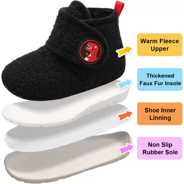 LeIsfIt Toddler Slippers Boys Girls House Slippers Kids Winter Boots Warm Lightweight House Shoes with Non-Slip Sole