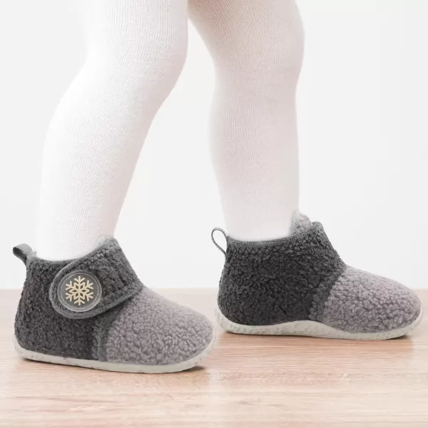 LeIsfIt Toddler Slippers Boys Girls House Slippers Kids Winter Boots Warm Lightweight House Shoes with Non-Slip Sole