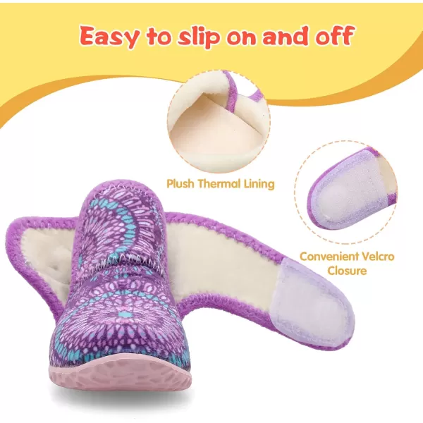 LeIsfIt Toddler Slippers Boys Girls House Slippers Kids Winter Boots Warm Lightweight House Shoes with Non-Slip Sole