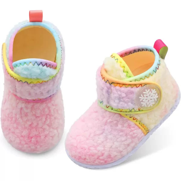 LeIsfIt Toddler Slippers Boys Girls House Slippers Kids Winter Boots Warm Lightweight House Shoes with Non-Slip Sole