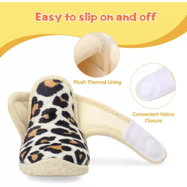 LeIsfIt Toddler Slippers Boys Girls House Slippers Kids Winter Boots Warm Lightweight House Shoes with Non-Slip Sole