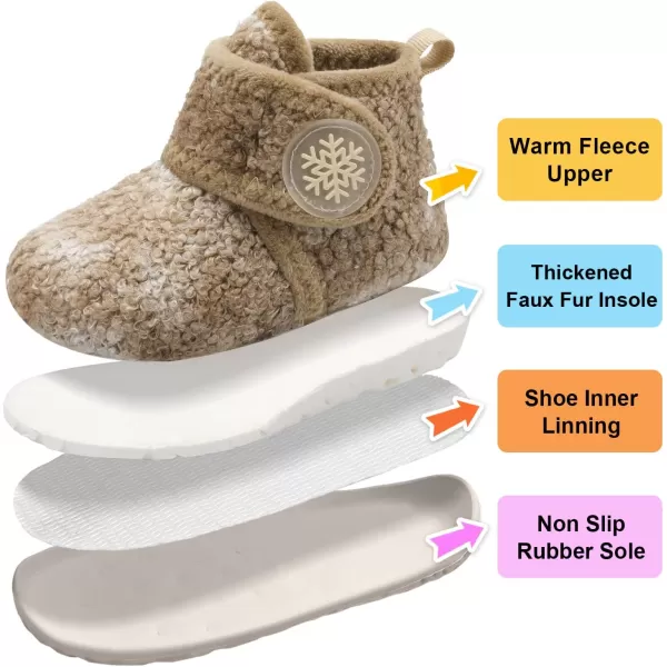 LeIsfIt Toddler Slippers Boys Girls House Slippers Kids Winter Boots Warm Lightweight House Shoes with Non-Slip Sole