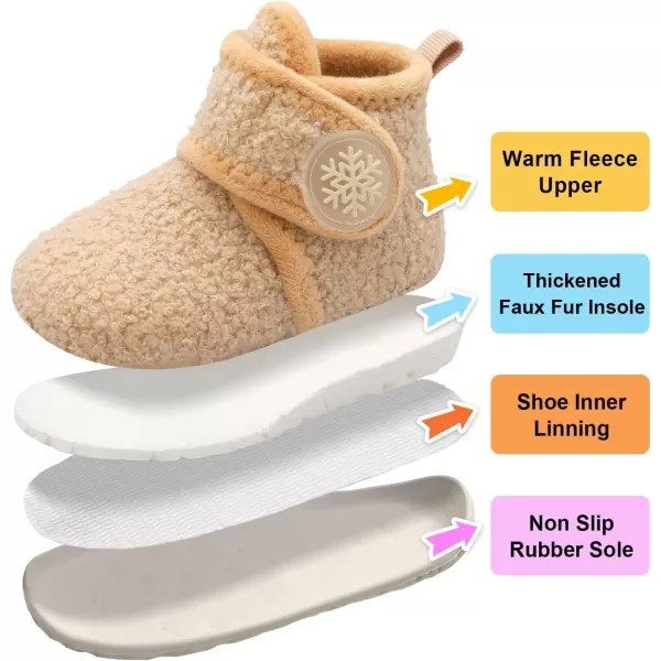 LeIsfIt Toddler Slippers Boys Girls House Slippers Kids Winter Boots Warm Lightweight House Shoes with Non-Slip Sole