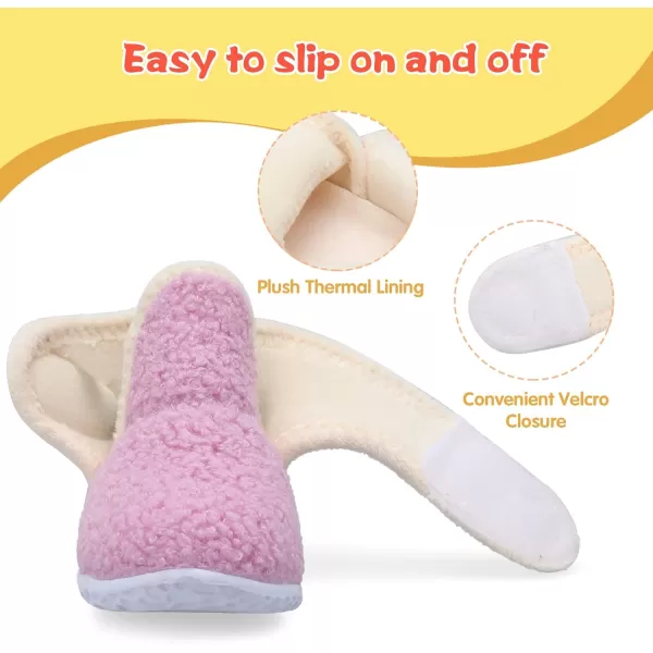 LeIsfIt Toddler Slippers Boys Girls House Slippers Kids Winter Boots Warm Lightweight House Shoes with Non-Slip Sole