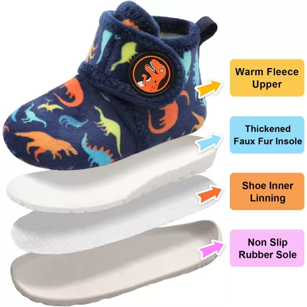 LeIsfIt Toddler Slippers Boys Girls House Slippers Kids Winter Boots Warm Lightweight House Shoes with Non-Slip Sole
