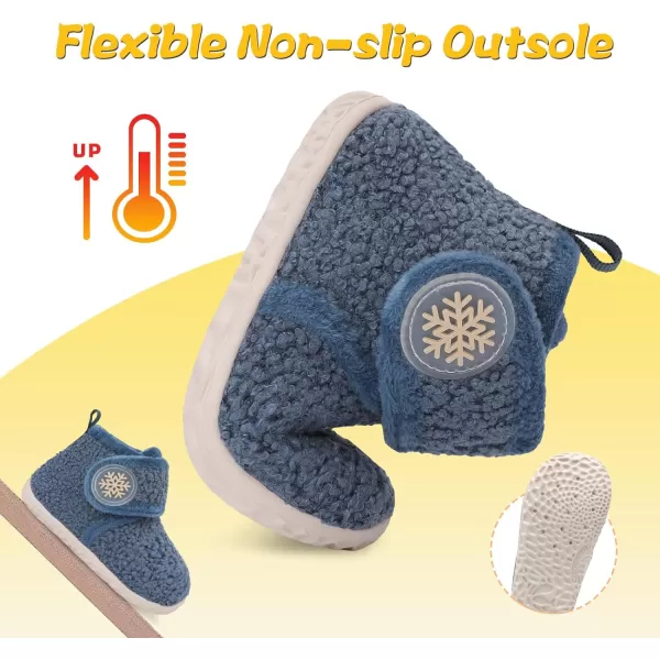LeIsfIt Toddler Slippers Boys Girls House Slippers Kids Winter Boots Warm Lightweight House Shoes with Non-Slip Sole