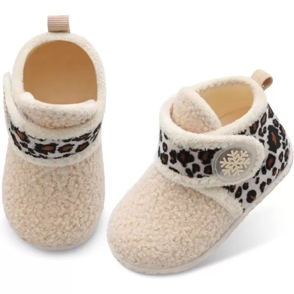 LeIsfIt Toddler Slippers Boys Girls House Slippers Kids Winter Boots Warm Lightweight House Shoes with Non-Slip Sole