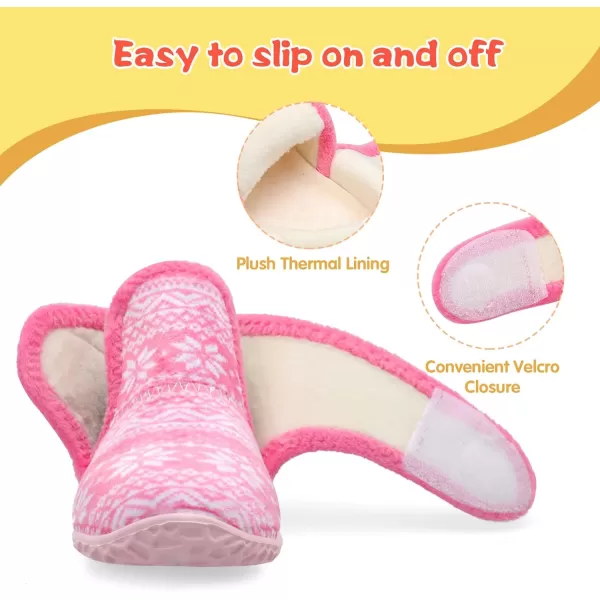 LeIsfIt Toddler Slippers Boys Girls House Slippers Kids Winter Boots Warm Lightweight House Shoes with Non-Slip Sole