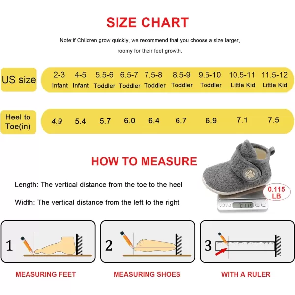 LeIsfIt Toddler Slippers Boys Girls House Slippers Kids Winter Boots Warm Lightweight House Shoes with Non-Slip Sole