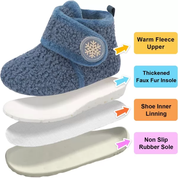 LeIsfIt Toddler Slippers Boys Girls House Slippers Kids Winter Boots Warm Lightweight House Shoes with Non-Slip Sole