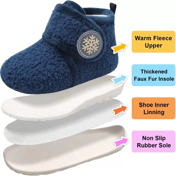 LeIsfIt Toddler Slippers Boys Girls House Slippers Kids Winter Boots Warm Lightweight House Shoes with Non-Slip Sole