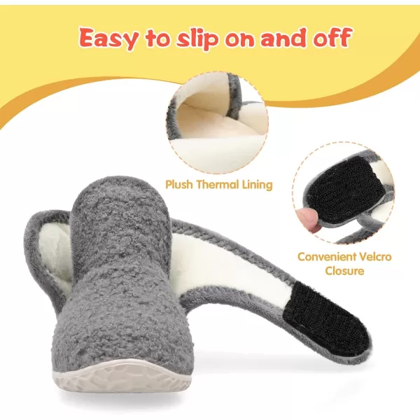 LeIsfIt Toddler Slippers Boys Girls House Slippers Kids Winter Boots Warm Lightweight House Shoes with Non-Slip Sole