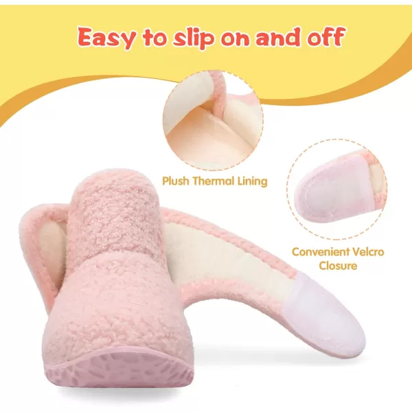 LeIsfIt Toddler Slippers Boys Girls House Slippers Kids Winter Boots Warm Lightweight House Shoes with Non-Slip Sole