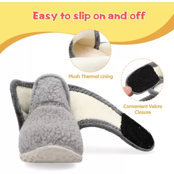 LeIsfIt Toddler Slippers Boys Girls House Slippers Kids Winter Boots Warm Lightweight House Shoes with Non-Slip Sole