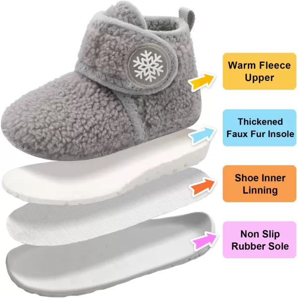 LeIsfIt Toddler Slippers Boys Girls House Slippers Kids Winter Boots Warm Lightweight House Shoes with Non-Slip Sole