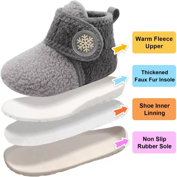 LeIsfIt Toddler Slippers Boys Girls House Slippers Kids Winter Boots Warm Lightweight House Shoes with Non-Slip Sole