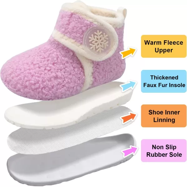 LeIsfIt Toddler Slippers Boys Girls House Slippers Kids Winter Boots Warm Lightweight House Shoes with Non-Slip Sole