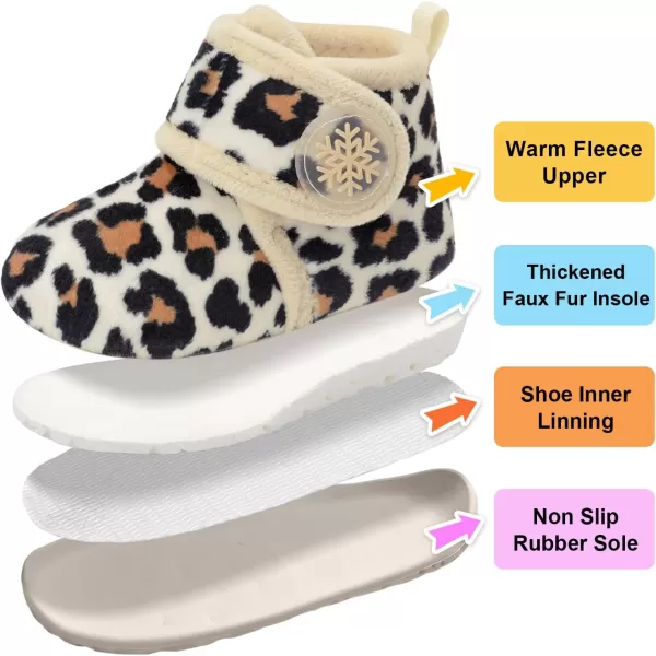 LeIsfIt Toddler Slippers Boys Girls House Slippers Kids Winter Boots Warm Lightweight House Shoes with Non-Slip Sole