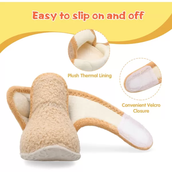 LeIsfIt Toddler Slippers Boys Girls House Slippers Kids Winter Boots Warm Lightweight House Shoes with Non-Slip Sole