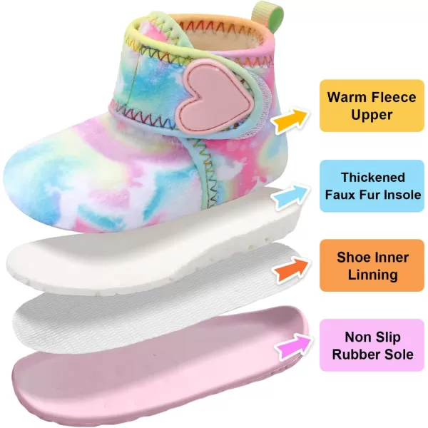 LeIsfIt Toddler Slippers Boys Girls House Slippers Kids Winter Boots Warm Lightweight House Shoes with Non-Slip Sole