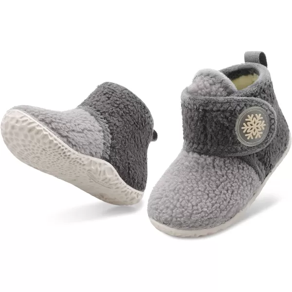LeIsfIt Toddler Slippers Boys Girls House Slippers Kids Winter Boots Warm Lightweight House Shoes with Non-Slip Sole
