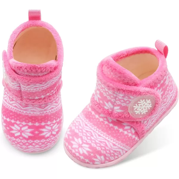 LeIsfIt Toddler Slippers Boys Girls House Slippers Kids Winter Boots Warm Lightweight House Shoes with Non-Slip Sole