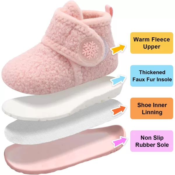 LeIsfIt Toddler Slippers Boys Girls House Slippers Kids Winter Boots Warm Lightweight House Shoes with Non-Slip Sole