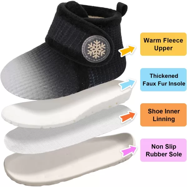 LeIsfIt Toddler Slippers Boys Girls House Slippers Kids Winter Boots Warm Lightweight House Shoes with Non-Slip Sole