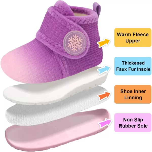 LeIsfIt Toddler Slippers Boys Girls House Slippers Kids Winter Boots Warm Lightweight House Shoes with Non-Slip Sole