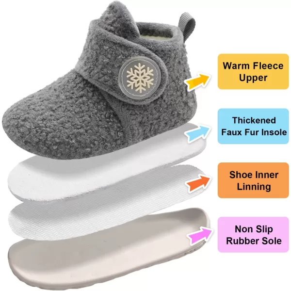 LeIsfIt Toddler Slippers Boys Girls House Slippers Kids Winter Boots Warm Lightweight House Shoes with Non-Slip Sole