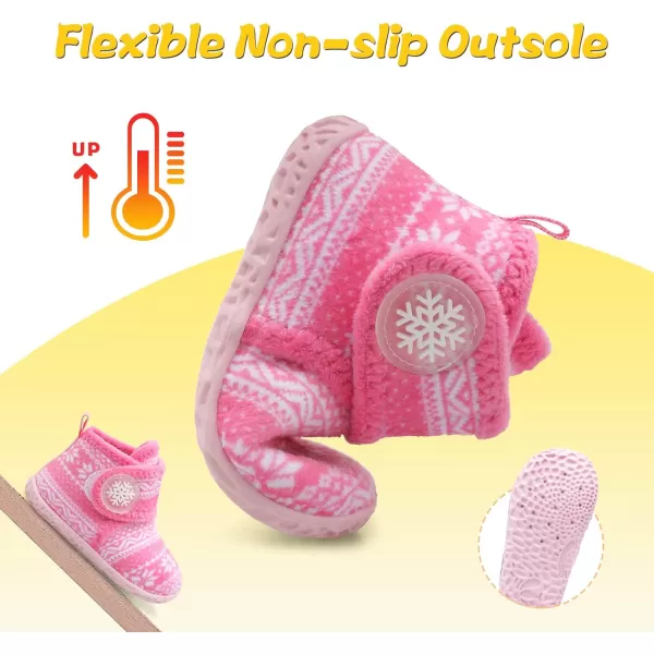 LeIsfIt Toddler Slippers Boys Girls House Slippers Kids Winter Boots Warm Lightweight House Shoes with Non-Slip Sole