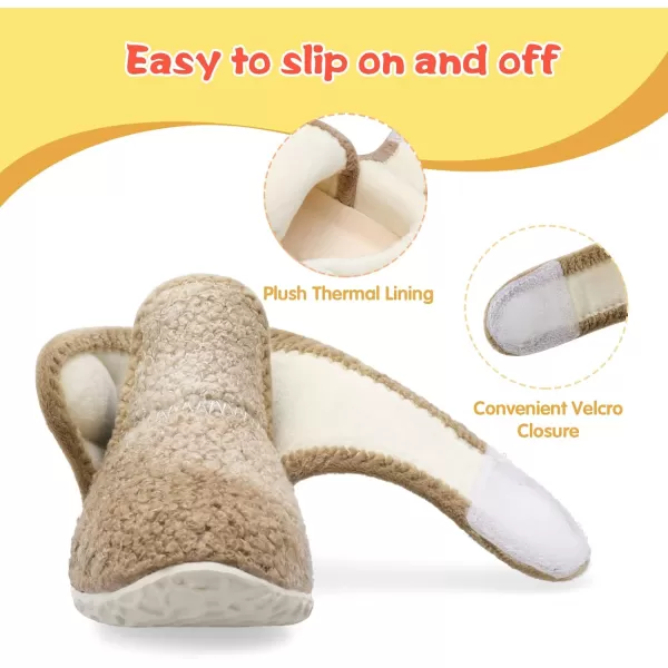 LeIsfIt Toddler Slippers Boys Girls House Slippers Kids Winter Boots Warm Lightweight House Shoes with Non-Slip Sole