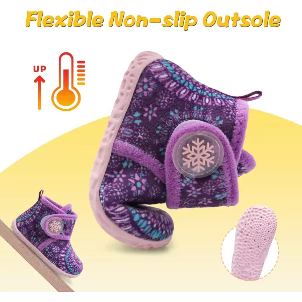 LeIsfIt Toddler Slippers Boys Girls House Slippers Kids Winter Boots Warm Lightweight House Shoes with Non-Slip Sole