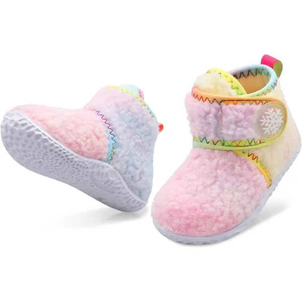 LeIsfIt Toddler Slippers Boys Girls House Slippers Kids Winter Boots Warm Lightweight House Shoes with Non-Slip Sole