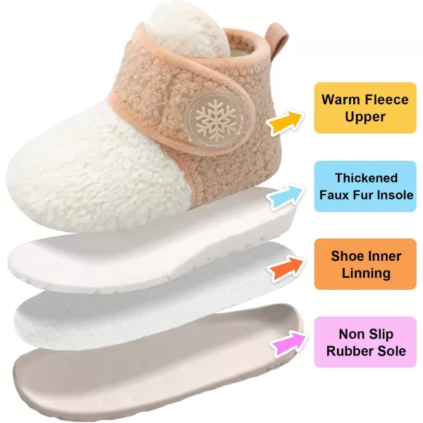 LeIsfIt Toddler Slippers Boys Girls House Slippers Kids Winter Boots Warm Lightweight House Shoes with Non-Slip Sole