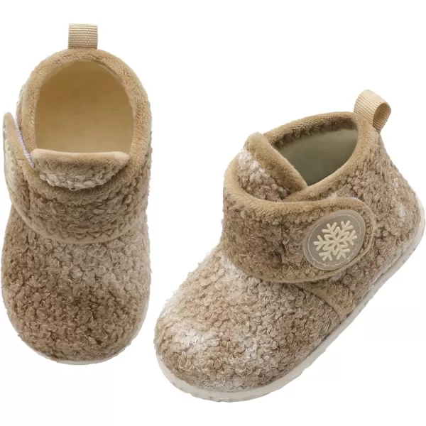 LeIsfIt Toddler Slippers Boys Girls House Slippers Kids Winter Boots Warm Lightweight House Shoes with Non-Slip Sole
